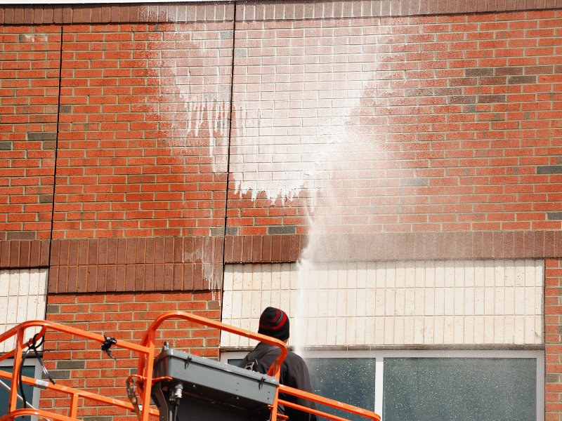 professional spraying brick building